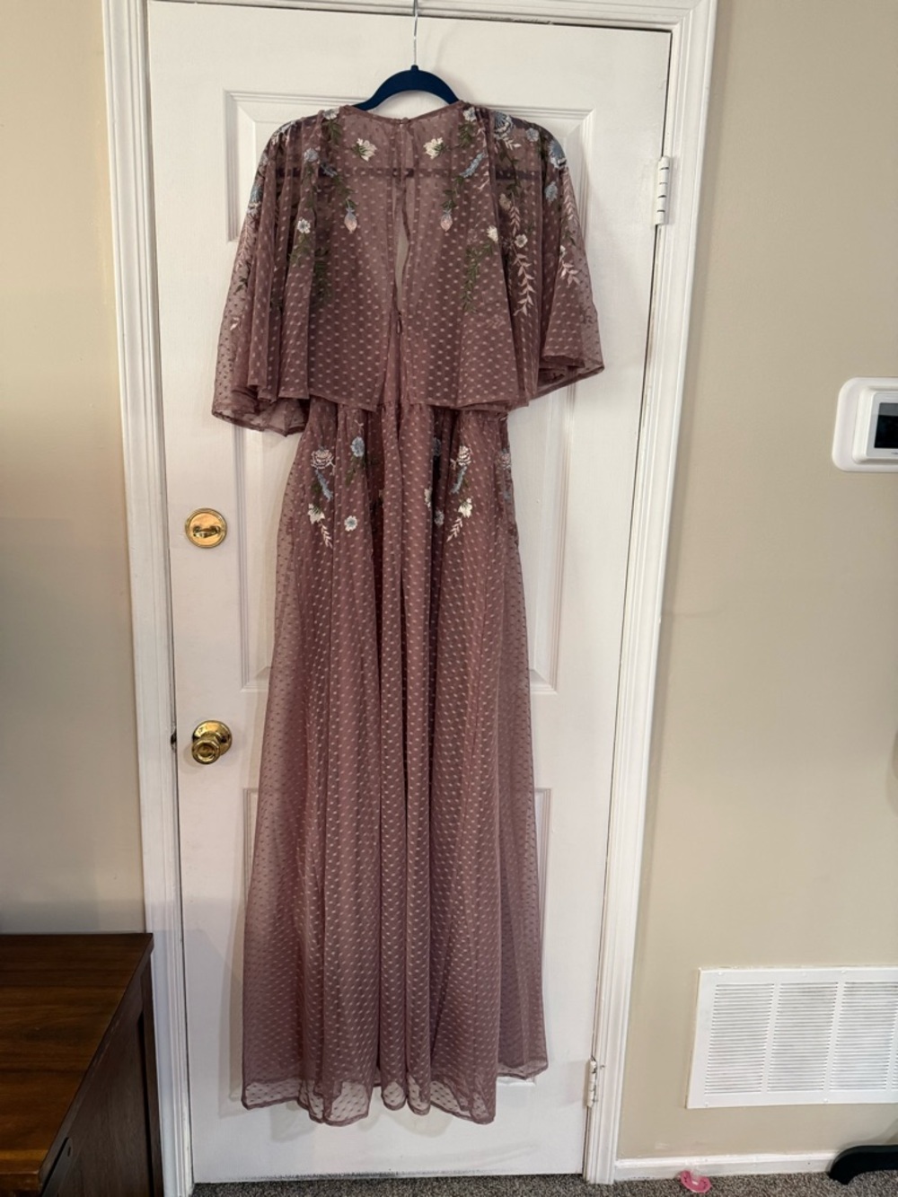 ASOS Dusty Mauve Lace Floral Dress - Picture 7 of 10